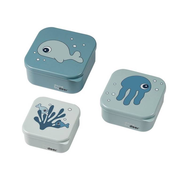 Done by Deer Lunchbox Brotbox Set Sea friends Blue Brotdose Vesperdose Kinder von Done by Deer