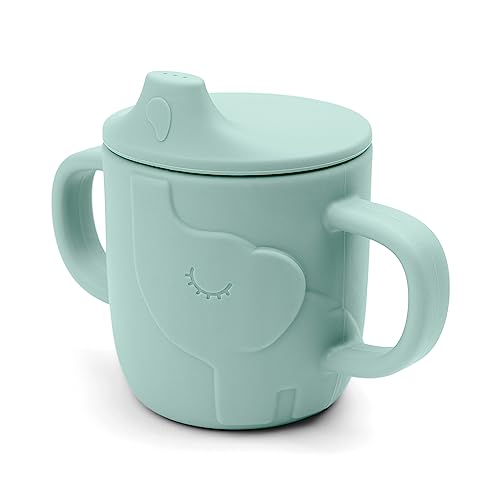 Done by Deer Peekaboo Schnabeltasse Elphee Blue – 2-in-1 Schnabeltasse mit handlichen Griffen – bruchsicheres, lebensmittelechtes Silikon – spülmaschinenfest, mikrowellen- und gefriergeeignet von Done by Deer