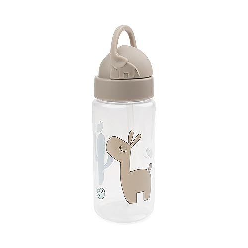 Done by Deer Trinkflasche mit Strohhalm Lalee Sand - 350 ml - Inklusive Reservestrohhalm und -aufsatz - Ø6.5 x H 20 cm - 100% PP, Mundstück: 100% Silikon beide in Lebensmittelqualität von Done by Deer