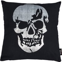 done. Dekokissen "Stone Skull" mit Totenkopf-Applikation, Kissenhüle mit Füllung, 1 Stück von Done.