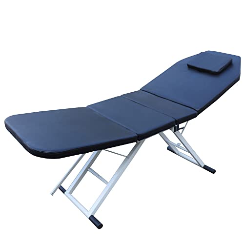 Donened 182 * 60 * 60cm Massageliege Klappbar, Massagetisch Tragbar Portable Massagebank bis 200-250kg Massagebank mit Kopfstütze (Schwarz) von Donened
