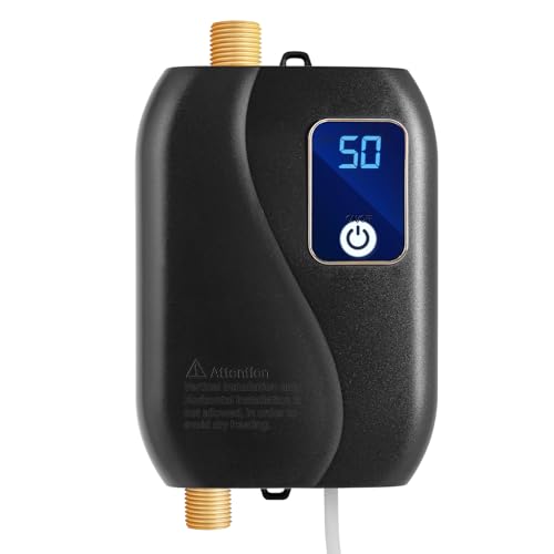 Donened - 3500W 220V Durchlauferhitzer, Durchlauferhitzer Küche, Mini Elektronischer Warmwasserbereiter mit LCD Display, 25-50℃, Untertischspeicher Druckfest für Küchen, Badezimmer Donened - 3500W 220V Durchlauferhitzer, Durchlauferhitzer Küche, Mini Elektronischer Warmwasserbereiter mit LCD Display, 25-50℃, Untertischspeicher Druckfest für Küchen, Badezimmer von Donened
