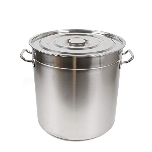 Donened 35L Suppentopf, Große Kapazität Gastronomie Kochtopf mit Metalldeckel Edelstahl Kochtöpfe für Gas, Glaskeramik usw von Donened