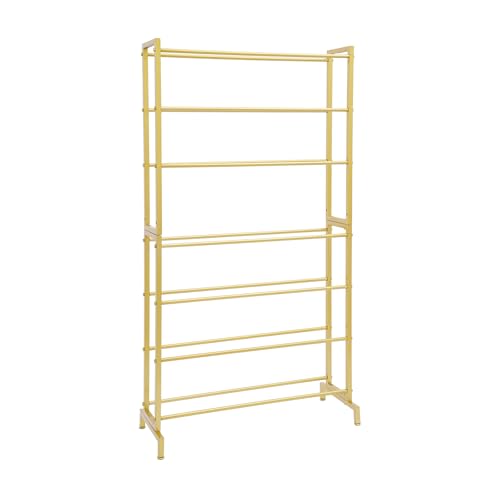 Donened - 7 Stufiges Aufbewahrungsregal für Druckerfilamentspulen, Schwerlastregal, Kellerregal, Filamentspulen Organisationsregal, 3D Drucker Filament Aufbewahrungsregal, 84 x 33 x 165 cm (Gold) von Donened