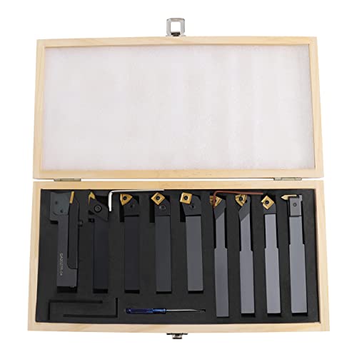 Donened - 9 Tlg Drehstahl Satz, 20mm Drehstahl Klemmhalter, DrehmeißEl-Set mit Aufbewahrungskoffer, für Drehbänke Stahl, Stahlguss Donened - 9 Tlg Drehstahl Satz, 20mm Drehstahl Klemmhalter, DrehmeißEl-Set mit Aufbewahrungskoffer, für Drehbänke Stahl, Stahlguss von Donened