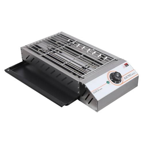 Donened - Elektrogrill Tischgrill, 2500W Edelstahl Elektrogrill Balkon mit Kontrollleuchte, 42.5 x 22 cm von Donened