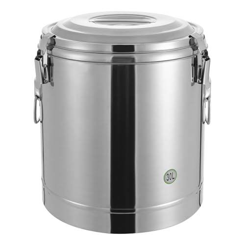 Donened - Isolierter Eimer, Edelstahl Eisbehälter mit Deckel, 20L Kücheneimer Futtereimer, Doppelt Isolierter, Temperatur Konservierungszeit 12h (30L) von Donened