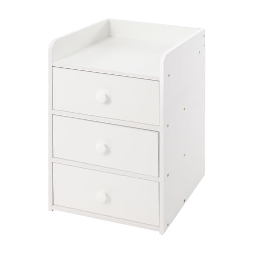 Donened - Nachttisch, Bettzimmerschrank mit 3 Schublade, Schubladenschrank, Nachttische Holz, für Wohnzimmer, Büro, Schlafzimmer, 32 x 26 x 48cm (Warmweiß) von Donened