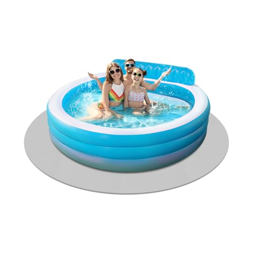 Donened - Pool Unterlage 196cm, Eva Pool Unterlage, Unterlage Rund, Pools Bodenschutzmatte, Whirlpool Matte für Schwimmbäder (Grau) von Donened