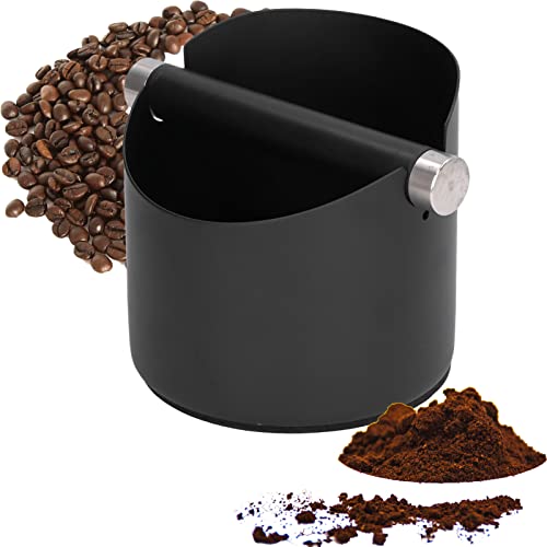 Knock Box, Knock Box für Espresso, Kaffeesatz, Edelstahlstruktur, mit abnehmbarer Metall-Klopfstange und rutschfestem Boden (rund)(Plastic large size (16CM)) von Donfafecuer