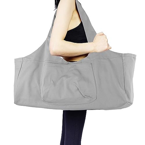 Yogamattentasche Große Kapazität Übergroße Sporttasche Leichte multifunktionale Aufbewahrungstasche Gepäck für Yoga Bolster(grau) von Donfafecuer