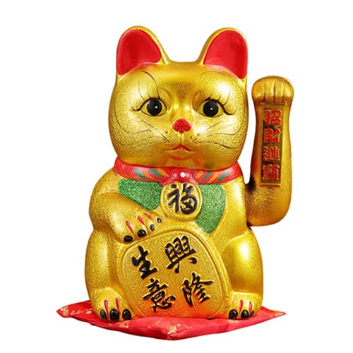 Glückskatze Winkearm Glückskatze 21 cm Keramik Glückskatze Feng Shui Katze von DongAi