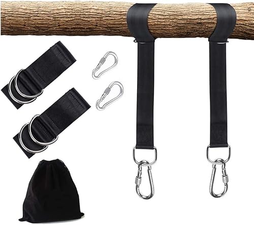 Dongawin Tree Swing Hanging Kit, Max Load 500kg Einfacher und schneller Baumschaukel-Aufhänger – 2 Gurte und 2 Premium-Karabiner, perfekt für Schaukeln, Hängematten und Alles andere (150cm) von Dongawin