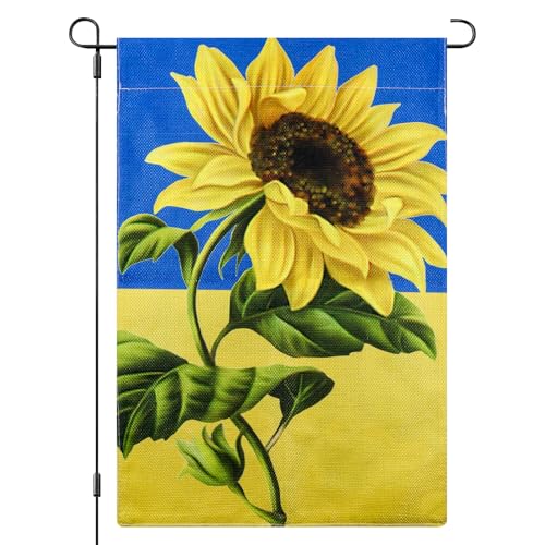 Ukraine Flagge aus Leinen 30x45 cm mit Sonnenblumen-Motiv - Ukrainische Nationalflagge, Hochwertige Leinen-Flagge für Garten, Balkon, Wanddekoration, Feste und Veranstaltungen Ukraine Flagge aus Leinen 30x45 cm mit Sonnenblumen-Motiv - Ukrainische Nationalflagge, Hochwertige Leinen-Flagge für Garten, Balkon, Wanddekoration, Feste und Veranstaltungen von Dongcill