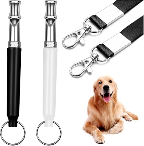 Dongdaping 2 Stück Hundepfeife, Hundepfeifen für Rückruf, Ultraschall, stoppt Bellen leise, verstellbare Hundetrainingspfeife, mit Umhängeband Dongdaping 2 Stück Hundepfeife, Hundepfeifen für Rückruf, Ultraschall, stoppt Bellen leise, verstellbare Hundetrainingspfeife, mit Umhängeband von Dongdaping