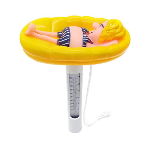 Dongzhi Schwimmendes Pool-Thermometer, Kunststoff schwimmendes Schwimmbad-Thermometer, niedliches Tier-geformtes schwimmendes Thermometer für Außen- und Innenpool/Whirlpool von Dongzhi