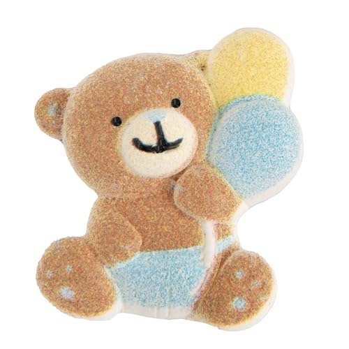 Doni Bomboniere Geburt 12 Stück Kreide in Form einer zarten Babyparty Taufe Bär mit hellblauer Windel in Hand zwei Luftballons Geschenkideen komplett originell günstig von Doni Bomboniere