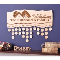 Geburtstag Familie Board Kalender Familienfeier Erinnerung Zeichen von DonitoStudio