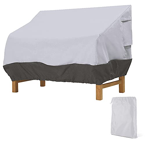 Donken Gartenbank Abdeckung 3 Sitzer, Bank Schutzhülle Winddicht Abdeckplane Oxford Abdeckhaube UV-Beständiges Sitzbankhülle für Bank Gartenmöbel Gartensofa (Schwarzgrau, 193 x 83 x 84 cm) von Donken