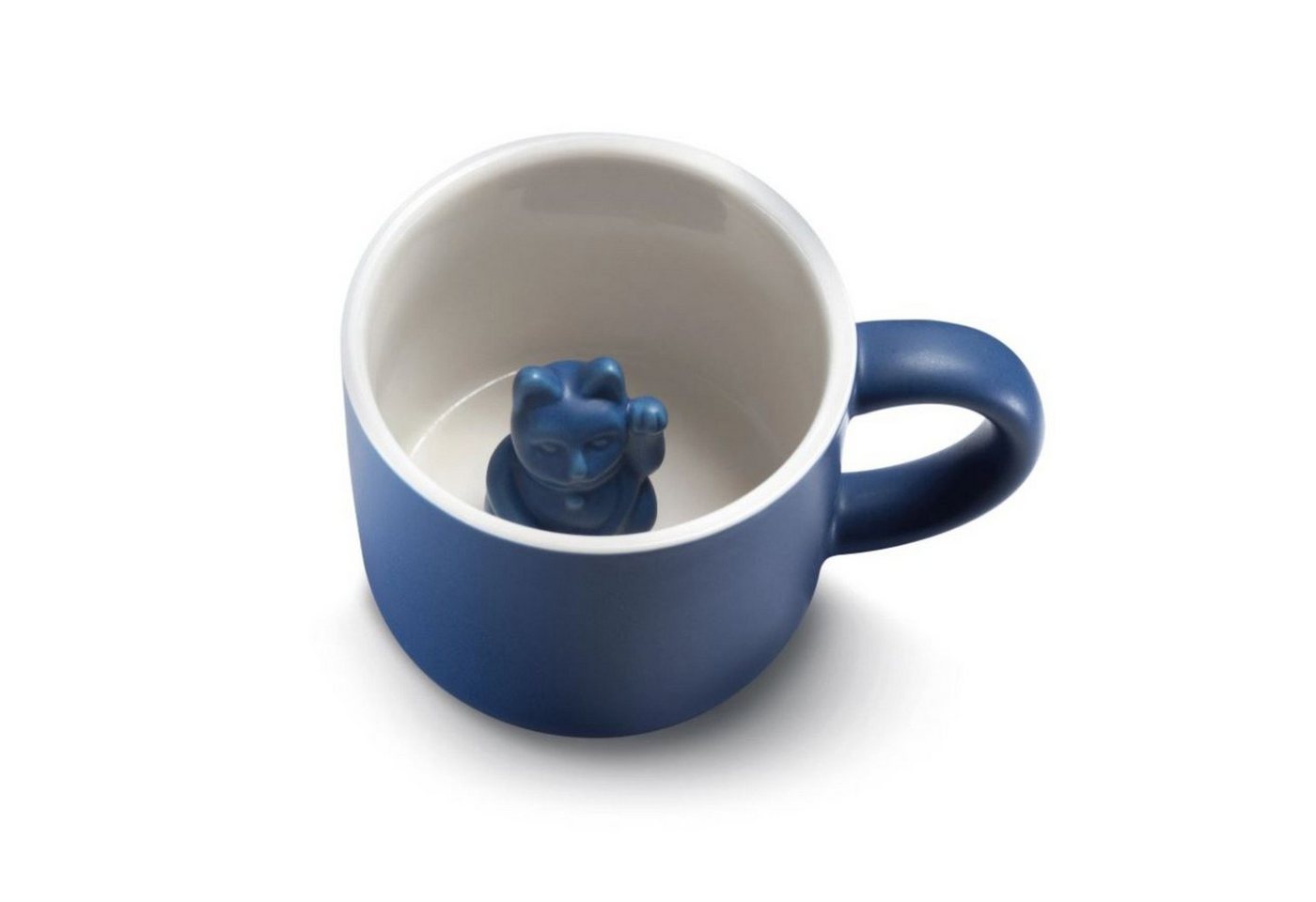 Donkey Products Tasse Tasse Maneki Neko / Glückskatze dunkelblau 210344, Porzellan von Donkey Products
