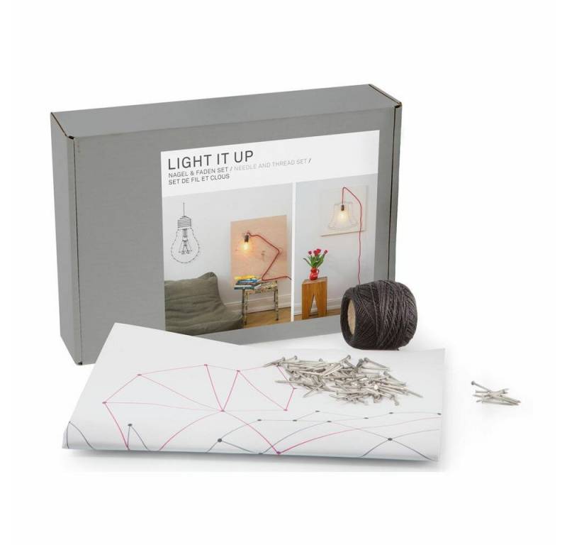 Donkey Products Wanddekoobjekt Light It Up Nagel & Faden Set von Donkey Products