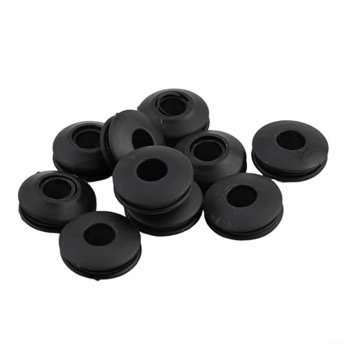 10 Stück Kunststoff-Ösen, Kunststoff-Schnappösen, selbstdichtendes Schnappösen-Set (10 Stück, schwarz) von Donkivvy