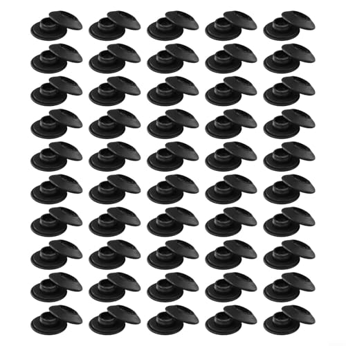 50 Stück Kunststoff-Ösen, Kunststoff-Schnappösen, selbstdichtendes Schnappösen-Set (50 Stück, schwarz) von Donkivvy