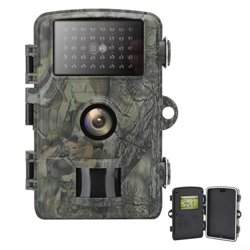 Donkivvy 16MP Jagd Scouting Trail Kamera, 1080HD Wildkamera mit Nachtsicht, IP66 Wasserdicht 90° Weitwinkel Jagdkamera, Trail Kamera passt für Outdoor Wildlife Monitoring von Donkivvy