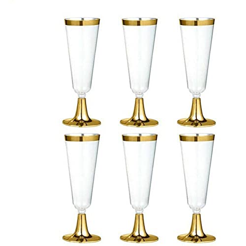Donkivvy Champagnerflöten 6 Stück – Elegante wiederverwendbare Sektgläser aus Kunststoff, perfekte Wahl für Partys, Hochzeiten, Geburtstage, wiederverwendbare Kunststoffflöten von Donkivvy