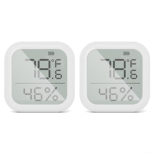 Donkivvy Zigbee Thermometer Hygrometer, Smart Fernbedienung, Klimaanlagensteuerung, 2 Stück Zigbee LCD Smart Thermometer Hygrometer Sensor,Zigbee Hub Erforderlich, Kompatibel mit Home Assistant B von Donkivvy