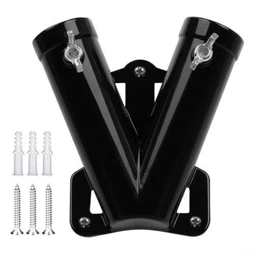 Doppelloch-Fahnenmasthalter, V-Form, Fahnenmast-Halterung, robuste Aluminiumlegierung, Fahnenmast für Garten, Veranda, Haus, einfach zu installieren von Donkivvy