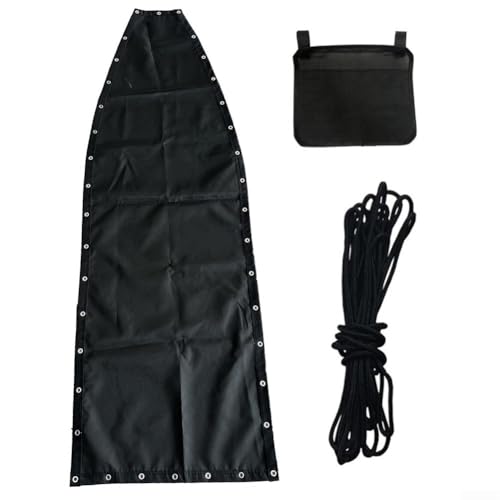 Ersatztuch für Hängeschaukelstuhl, Sitztuch mit Seil und Seitentasche, einfache Installation, Schwarz (1 Set mit Seil und Taschen) von Donkivvy