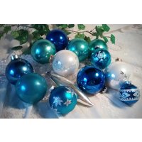 Vintage Weihnachtsschmuck Merkurglas Blau Türkis 13Er Set Vintage Weihnachtsschmuck Merkurglas Blau Türkis 13Er Set von DonnaDanielsDecor
