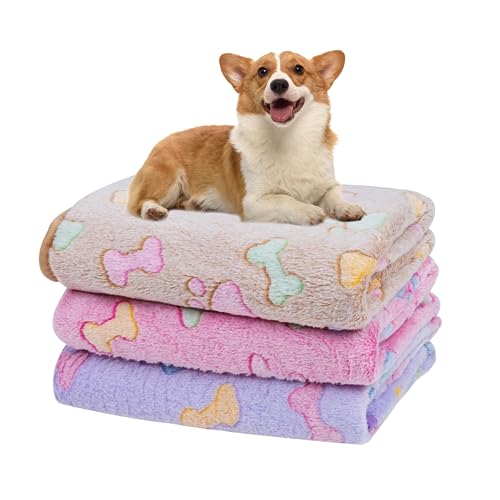 Dono 1 Packung mit 3 Decken, weich, flauschig, niedliches Knochenmuster, Fleece-Haustierdecke, warme Schlafmatte, niedliches Druck-Design, Welpen, Kätzchen, Decke, Hundematte, Pfotenabdruck für Tiere Dono 1 Packung mit 3 Decken, weich, flauschig, niedliches Knochenmuster, Fleece-Haustierdecke, warme Schlafmatte, niedliches Druck-Design, Welpen, Kätzchen, Decke, Hundematte, Pfotenabdruck für Tiere von Dono