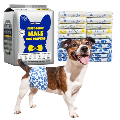 Dono Rüdenwindel, 30 Stück, Hundewindeln für Rüden, Windeln für Rüden in der Saison, Hunde Windeln Rüde mit Nässeindikator, super saugfähig, Inkontinenz, Reisen, XS, S, M, L von Dono