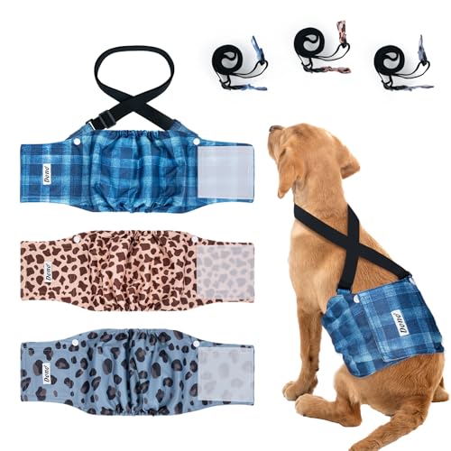 Dono Wiederverwendbar Hundewindeln für Rüden, Rüdenwindel Waschbar, Windeln für Rüden, super saugfähige Windeln für Hunde, Rüdenbinde für Inkontinenz Hund, XXS, XS, S, M, L, XL, XXL von Dono