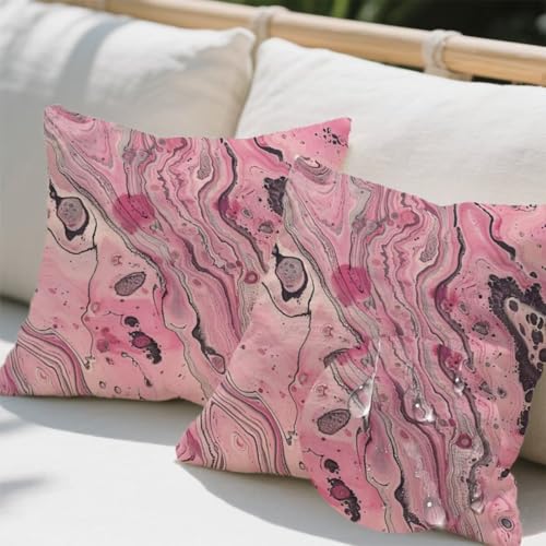 Kissenbezug 40 x 40 cm, Outdoor Kissen Lila 2er Set Velvet Kissenbezüge, Wetterfest Sofakissen mit Verstecktem Reißverschluss, Zierkissenbezüge Marmor Kissenbezug für Couch Balkon Wohnzimmer Deko e731 Kissenbezug 40 x 40 cm, Outdoor Kissen Lila 2er Set Velvet Kissenbezüge, Wetterfest Sofakissen mit Verstecktem Reißverschluss, Zierkissenbezüge Marmor Kissenbezug für Couch Balkon Wohnzimmer Deko e731 von Donpeer