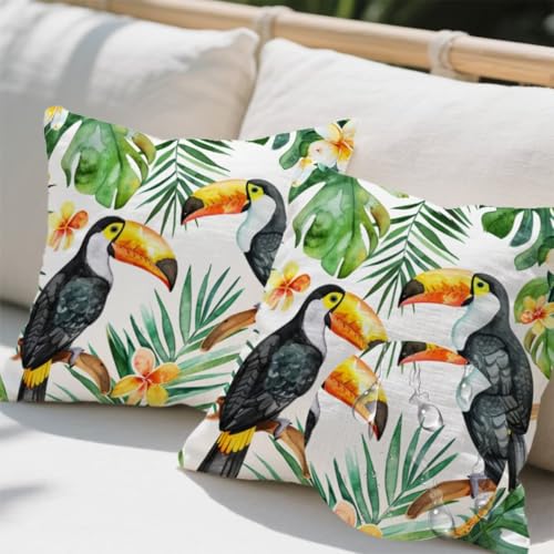 Kissenbezug 40 x 40 cm, Outdoor Kissen Papagei 2er Set Linen Kissenbezüge, Wetterfest Sofakissen mit Verstecktem Reißverschluss, Zierkissenbezüge Sommer Kissenbezug für Terrassen Wohnzimmer Deko e699 Kissenbezug 40 x 40 cm, Outdoor Kissen Papagei 2er Set Linen Kissenbezüge, Wetterfest Sofakissen mit Verstecktem Reißverschluss, Zierkissenbezüge Sommer Kissenbezug für Terrassen Wohnzimmer Deko e699 von Donpeer