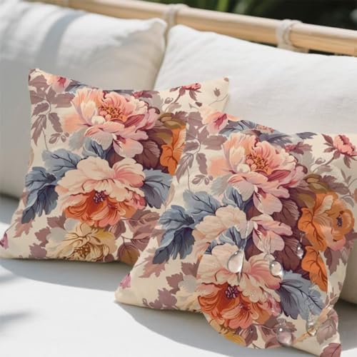 Kissenbezug 50 x 50 cm, Outdoor Kissen Chinesischer Stil 2er Set Velvet Kissenbezüge, Wetterfest Sofakissen mit Verstecktem Reißverschluss, Retro Kissenbezug für Balkon Wohnzimmer Terrassen Deko e719 Kissenbezug 50 x 50 cm, Outdoor Kissen Chinesischer Stil 2er Set Velvet Kissenbezüge, Wetterfest Sofakissen mit Verstecktem Reißverschluss, Retro Kissenbezug für Balkon Wohnzimmer Terrassen Deko e719 von Donpeer
