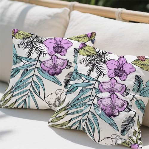 Kissenbezug 50 x 50 cm, Outdoor Kissen Lila 2er Set Linen Kissenbezüge, Wetterfest Sofakissen mit Verstecktem Reißverschluss, Zierkissenbezüge Weiß Kissenbezug für Couch Balkon Wohnzimmer Deko e725 Kissenbezug 50 x 50 cm, Outdoor Kissen Lila 2er Set Linen Kissenbezüge, Wetterfest Sofakissen mit Verstecktem Reißverschluss, Zierkissenbezüge Weiß Kissenbezug für Couch Balkon Wohnzimmer Deko e725 von Donpeer