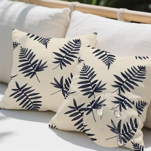 Kissenbezug 50 x 50 cm, Outdoor Kissen Palmblätter 2er Set Velvet Kissenbezüge, Wetterfest Sofakissen mit Verstecktem Reißverschluss, Schmucklos Kissenbezug für Balkon Wohnzimmer Terrassen Deko e741 Kissenbezug 50 x 50 cm, Outdoor Kissen Palmblätter 2er Set Velvet Kissenbezüge, Wetterfest Sofakissen mit Verstecktem Reißverschluss, Schmucklos Kissenbezug für Balkon Wohnzimmer Terrassen Deko e741 von Donpeer