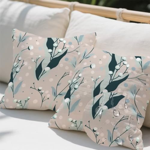 Kissenbezug 60 x 60 cm, Outdoor Kissen Blatt 2er Set Velvet Kissenbezüge, Wetterfest Sofakissen mit Verstecktem Reißverschluss, Zierkissenbezüge Braun Kissenbezug für Couch Balkon Wohnzimmer Deko e665 Kissenbezug 60 x 60 cm, Outdoor Kissen Blatt 2er Set Velvet Kissenbezüge, Wetterfest Sofakissen mit Verstecktem Reißverschluss, Zierkissenbezüge Braun Kissenbezug für Couch Balkon Wohnzimmer Deko e665 von Donpeer