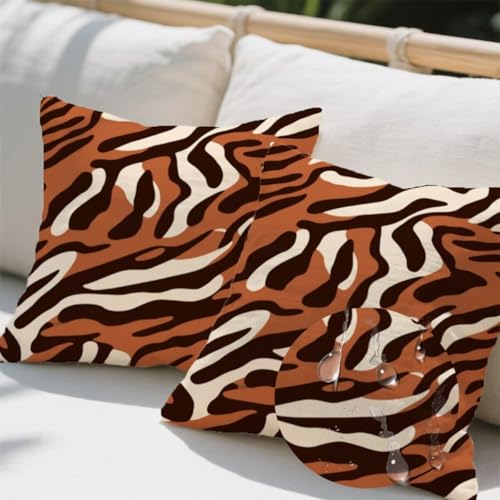 Kissenbezug 60 x 60 cm, Outdoor Kissen Braun 2er Set Linen Kissenbezüge, Wetterfest Sofakissen mit Verstecktem Reißverschluss, Zierkissenbezüge Streifen Kissenbezug für Terrassen Wohnzimmer Deko e749 Kissenbezug 60 x 60 cm, Outdoor Kissen Braun 2er Set Linen Kissenbezüge, Wetterfest Sofakissen mit Verstecktem Reißverschluss, Zierkissenbezüge Streifen Kissenbezug für Terrassen Wohnzimmer Deko e749 von Donpeer