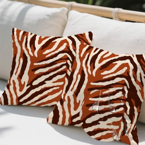 Outdoor Kissen 35x35 cm 2er Set Kissenbezug Braun Kissen Deko Kissenbezüge Atmungsaktiv Wetterfest,Quadrat Sofakissen Samtstoff Kissenhülle Streifen Outdoorkissen für Garten Balkon Deko Geschenke e750 Outdoor Kissen 35x35 cm 2er Set Kissenbezug Braun Kissen Deko Kissenbezüge Atmungsaktiv Wetterfest,Quadrat Sofakissen Samtstoff Kissenhülle Streifen Outdoorkissen für Garten Balkon Deko Geschenke e750 von Donpeer