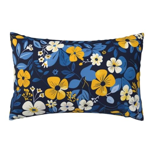 Outdoor Kissen 40x70 cm 2er Set,Kissenbezug Blau Kissen Deko Kissenbezüge,Sofakissen Atmungsaktiv Kissenhülle Couch Kissen,Dekokissen Mit Verstecktem ReißVerschluss für Garten Balkon Deko Gelb Pr-467 von Donpeer