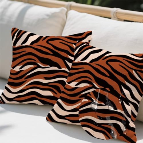Outdoor Kissen 55x55 cm 2er Set Kissenbezug Braun Kissen Deko Kissenbezüge Atmungsaktiv Wetterfest, Quadrat Sofakissen Leinen Kissenhülle Streifen Outdoorkissen für Garten Balkon Deko Geschenke e748 Outdoor Kissen 55x55 cm 2er Set Kissenbezug Braun Kissen Deko Kissenbezüge Atmungsaktiv Wetterfest, Quadrat Sofakissen Leinen Kissenhülle Streifen Outdoorkissen für Garten Balkon Deko Geschenke e748 von Donpeer