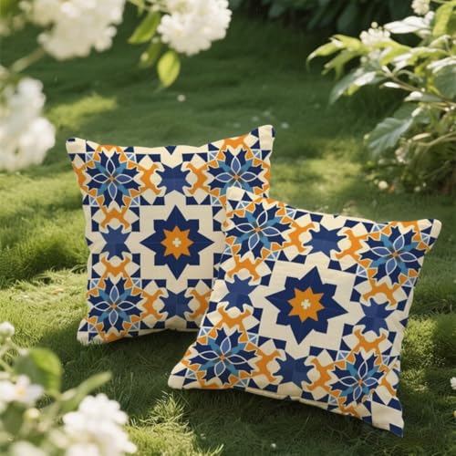 Outdoor Kissen 80x80 cm 2er Set Kissenbezug Mandala Kissen Deko Kissenbezüge Atmungsaktiv Wetterfest, Quadrat Sofakissen Samtstoff Kissenhülle Blume Outdoorkissen für Garten Balkon Deko Geschenke e420 Outdoor Kissen 80x80 cm 2er Set Kissenbezug Mandala Kissen Deko Kissenbezüge Atmungsaktiv Wetterfest, Quadrat Sofakissen Samtstoff Kissenhülle Blume Outdoorkissen für Garten Balkon Deko Geschenke e420 von Donpeer