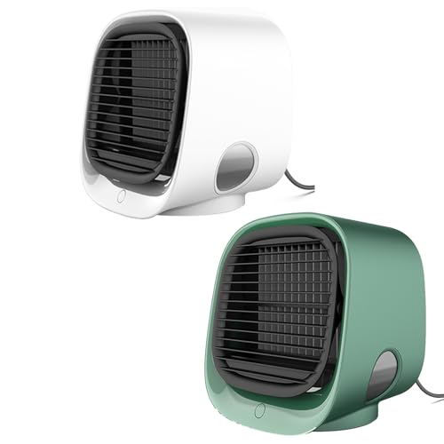 Aira Breeze Luftkühler, Vital Breeze Ac Cooler Klimaanlage, Luftkühler mit Wasserkühlung Klein, USB Tragbarer Klimaanlagenventilator für Familie, Reisen (Weiß+Grün) von Donubiiu
