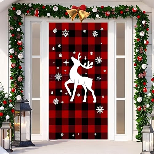 Christmas and Halloween Front Door Decoration, 2025 Christmas and Halloween Front Door Cover,Doors Covers Decoration, A Fun and Festive Decor for Home Outdoor Indoor Ornament (I,200x90cm) von Donubiiu