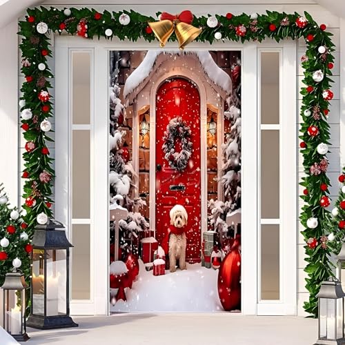 Christmas and Halloween Front Door Decoration, 2025 Christmas and Halloween Front Door Cover,Doors Covers Decoration, A Fun and Festive Decor for Home Outdoor Indoor Ornament (K,200x90cm) von Donubiiu